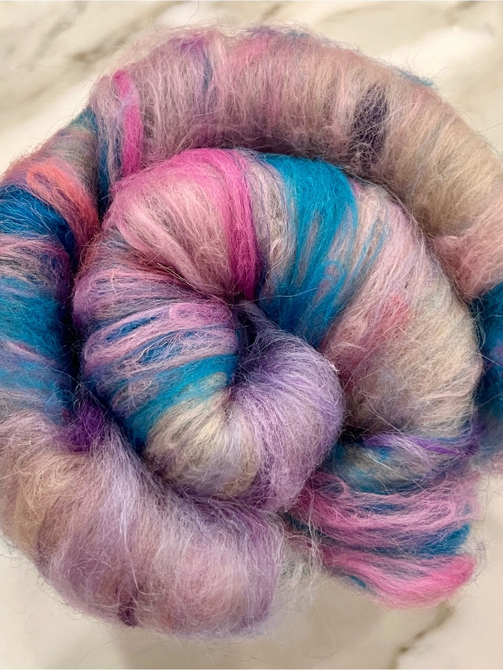 Geode Art Batt for Spinning and Felting